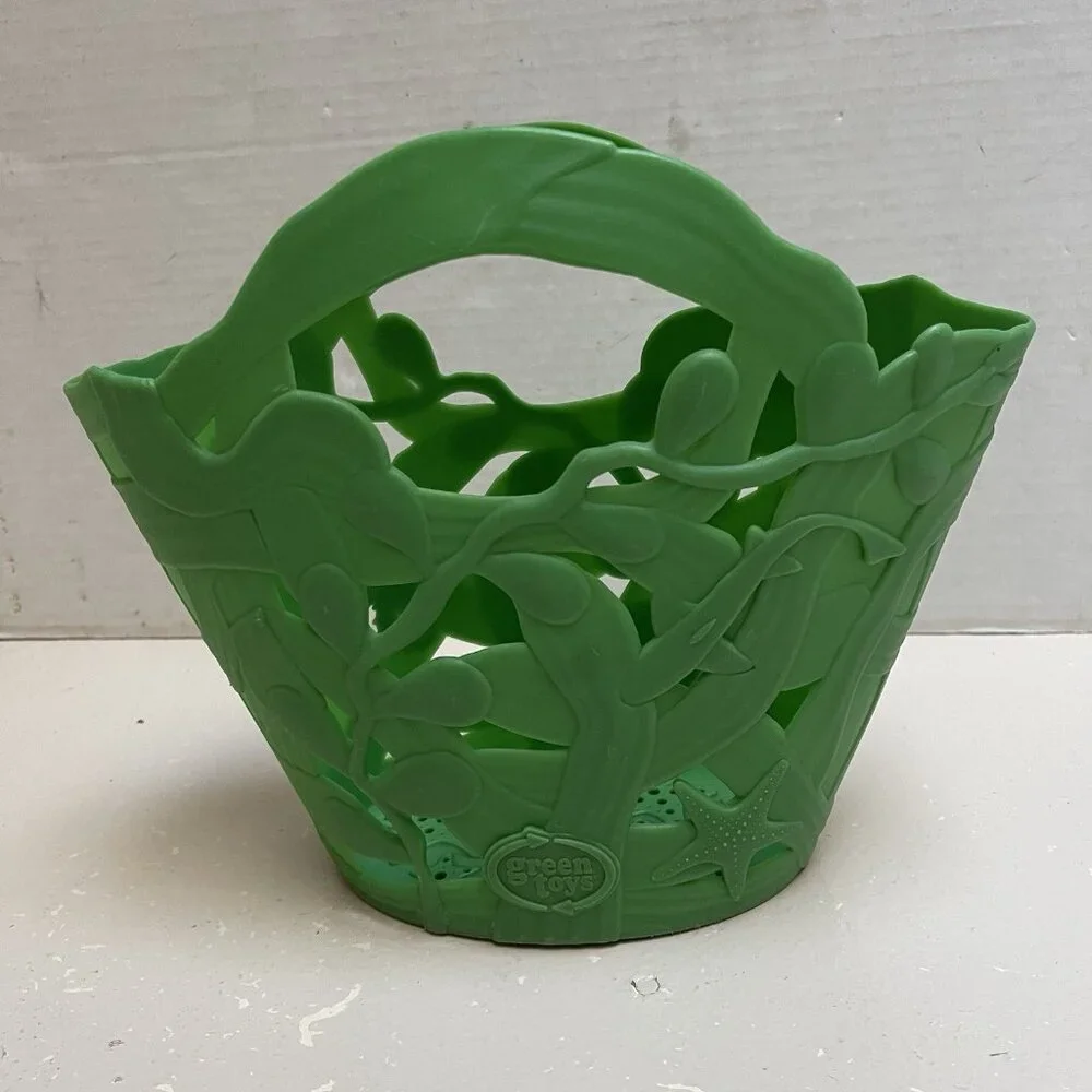 Green Toys Basket Made In USA‎ Floral Bag Beach Coastal Kids Toy